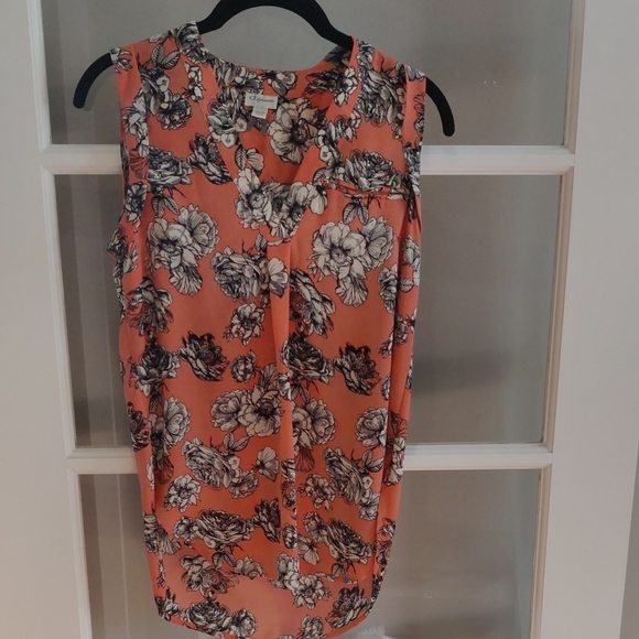 Floral Sleeveless Top - Coral - Picture 1 of 4